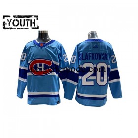 Kinder Montreal Canadiens Eishockey Trikot Juraj Slafkovsky 20 Adidas 2022-2023 Reverse Retro Blau Authentic